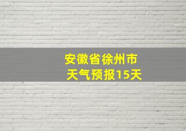 安徽省徐州市天气预报15天