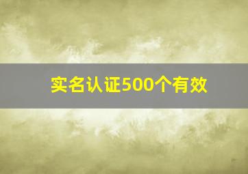 实名认证500个有效