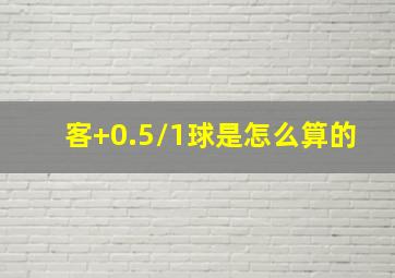 客+0.5/1球是怎么算的