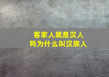 客家人就是汉人吗为什么叫汉族人