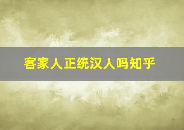 客家人正统汉人吗知乎