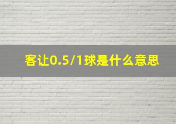 客让0.5/1球是什么意思