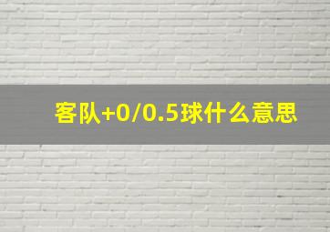 客队+0/0.5球什么意思