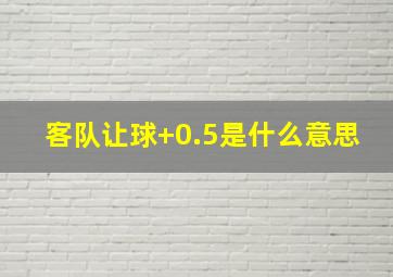 客队让球+0.5是什么意思