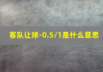 客队让球-0.5/1是什么意思