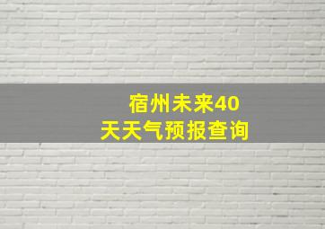 宿州未来40天天气预报查询