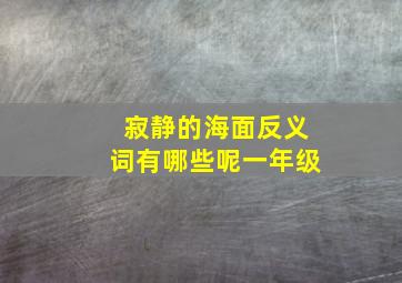 寂静的海面反义词有哪些呢一年级