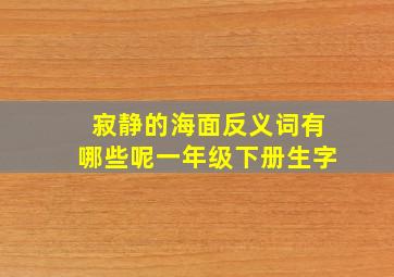 寂静的海面反义词有哪些呢一年级下册生字