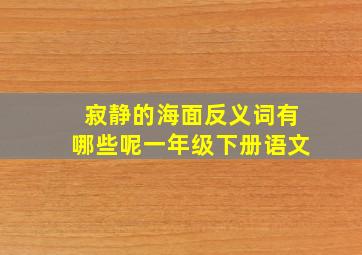 寂静的海面反义词有哪些呢一年级下册语文