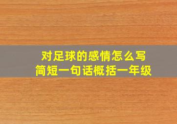 对足球的感情怎么写简短一句话概括一年级