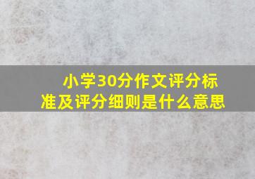 小学30分作文评分标准及评分细则是什么意思