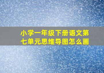 小学一年级下册语文第七单元思维导图怎么画