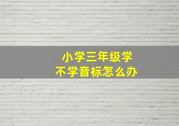 小学三年级学不学音标怎么办