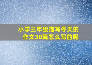 小学三年级描写冬天的作文30篇怎么写的呢