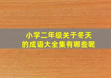 小学二年级关于冬天的成语大全集有哪些呢