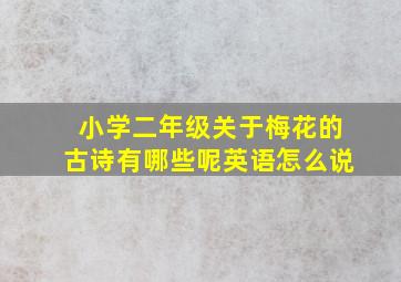 小学二年级关于梅花的古诗有哪些呢英语怎么说