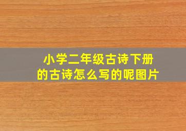 小学二年级古诗下册的古诗怎么写的呢图片