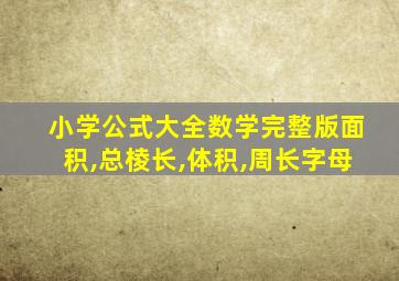 小学公式大全数学完整版面积,总棱长,体积,周长字母