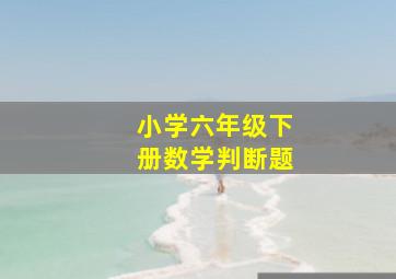 小学六年级下册数学判断题