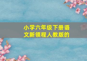 小学六年级下册语文新领程人教版的