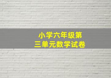 小学六年级第三单元数学试卷