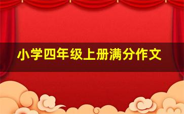 小学四年级上册满分作文