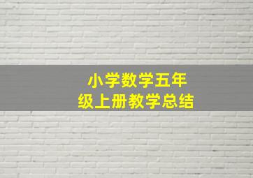 小学数学五年级上册教学总结