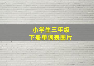 小学生三年级下册单词表图片