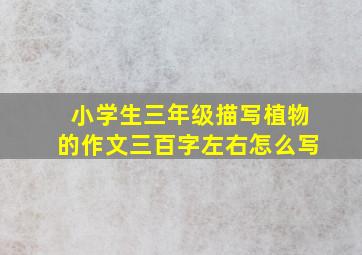 小学生三年级描写植物的作文三百字左右怎么写