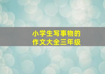 小学生写事物的作文大全三年级