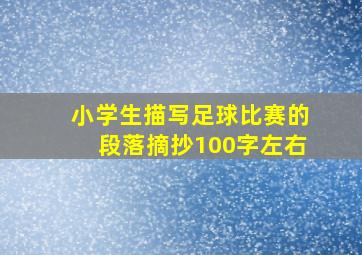 小学生描写足球比赛的段落摘抄100字左右