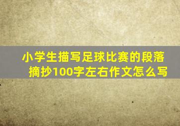 小学生描写足球比赛的段落摘抄100字左右作文怎么写