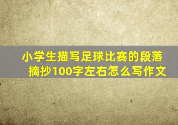 小学生描写足球比赛的段落摘抄100字左右怎么写作文