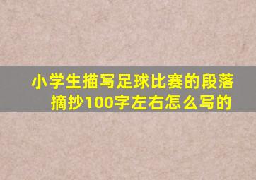 小学生描写足球比赛的段落摘抄100字左右怎么写的