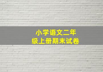 小学语文二年级上册期末试卷