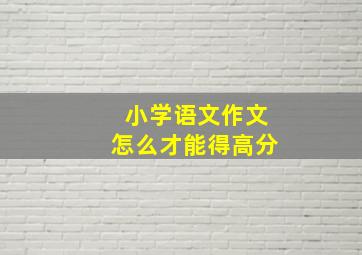 小学语文作文怎么才能得高分