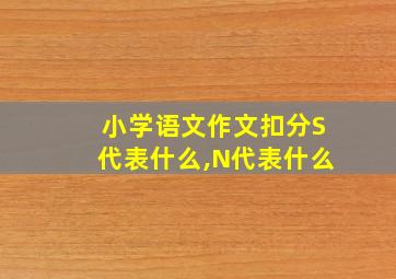 小学语文作文扣分S代表什么,N代表什么