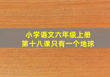 小学语文六年级上册第十八课只有一个地球