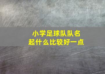 小学足球队队名起什么比较好一点