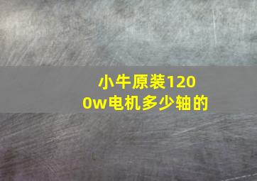 小牛原装1200w电机多少轴的