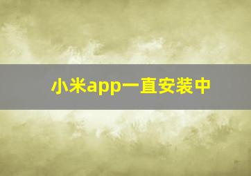 小米app一直安装中