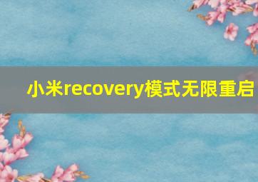 小米recovery模式无限重启