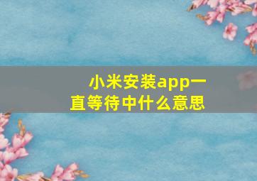 小米安装app一直等待中什么意思