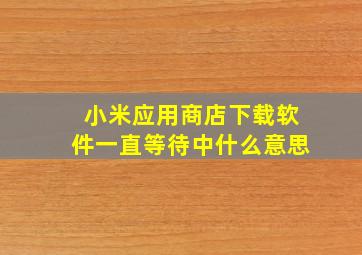 小米应用商店下载软件一直等待中什么意思