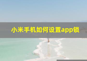 小米手机如何设置app锁