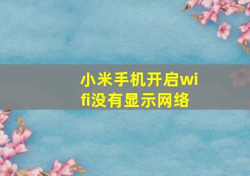 小米手机开启wifi没有显示网络