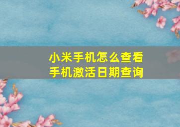 小米手机怎么查看手机激活日期查询