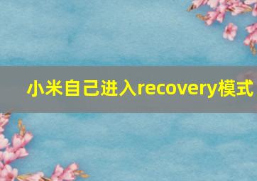 小米自己进入recovery模式