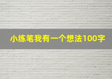 小练笔我有一个想法100字