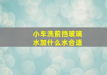 小车洗前挡玻璃水加什么水合适